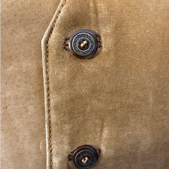 Vintage Property Cognac Suede Leather Vest Size XL Button Front Adjustable - Picture 3 of 7